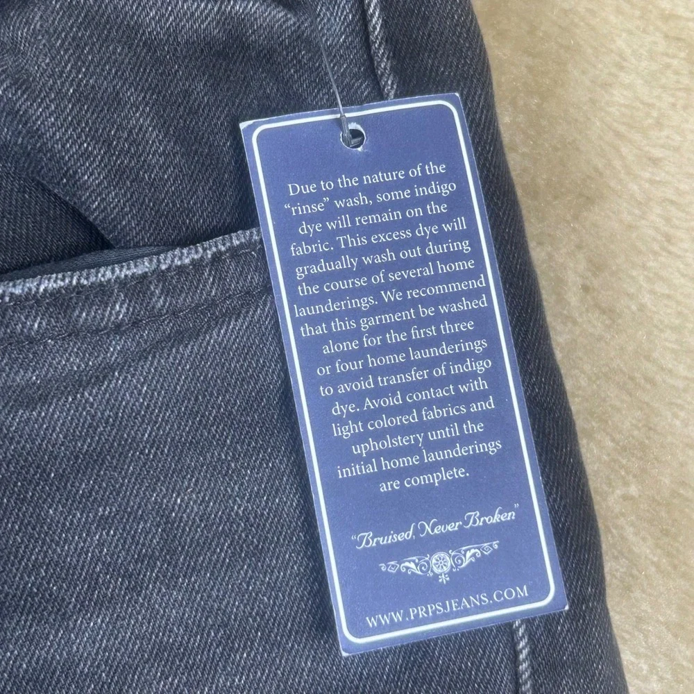 PRPS Goods & Co Men 32‎ Le Sabre Japanese Denim Slim Fit Black Indigo Rinse Wash